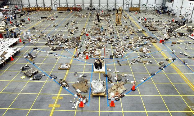 Recovered debris from the Columbia space shuttle.